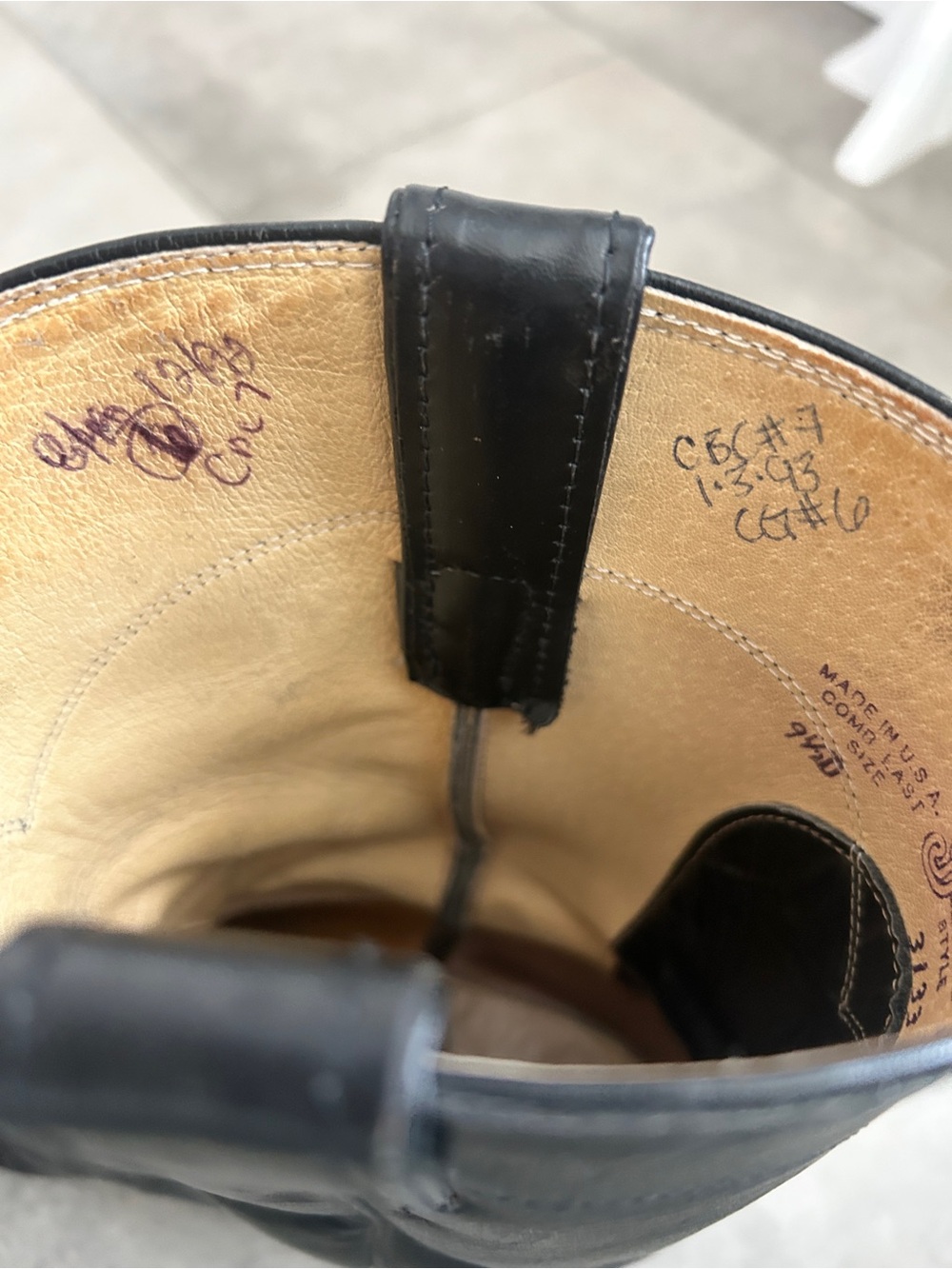 JUSTIN Roper black boots western leather cowboy 9.5 D - Picture 7 of 10